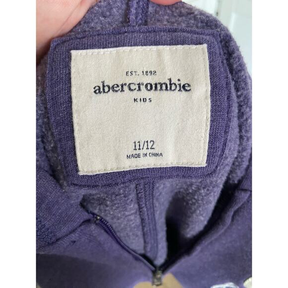 abercrombie kids Girls Hoodie Sz 11 12 Purple Sequined Full Front Zip Sweatshirt - Picture 7 of 8